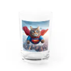 K工房のニャンコヒーロー Water Glass :front