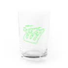 knockin-bluesのPIN３種猫(緑) Water Glass :front