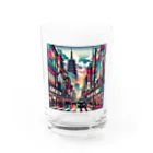 テクノ浮世絵のネオンの彩りと伝統の調和：歌舞伎町 Water Glass :front