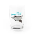 ゆるい生き物イラストグッズの飛んでるエゾモモンガ Water Glass :front