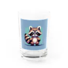 himajinseijin01のドット絵アライグマちゃんTシャツサイズ Water Glass :front