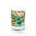 OTIRUBUTUBUTUの折り紙でザウルス Water Glass :front