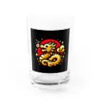 幸福龍神の幸運を呼ぶ金龍ちゃん🐉 Water Glass :front