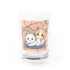 癒しの部屋🐾໒꒱の仲良しニャンコ🐈🐾 Water Glass :front