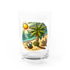 Qten369のサンセットビーチ Water Glass :front