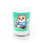 statham2865のシュートをする猫 Water Glass :front