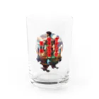 シロクマペンギンの【俳句シリーズ】ガチムチ背中の漢道 Water Glass :front