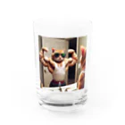 どさんこびより日和のマッスル猫 Water Glass :front