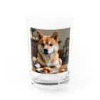 jaguar3の餌に手が出そうな柴犬 Water Glass :front