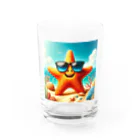 KIglassesのサングラスをかけた笑顔のヒトデ - 海の陽気な仲間！ Water Glass :front