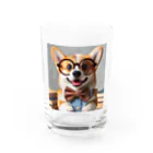 arakawork-01の物知りシリーズ　コーギー犬 Water Glass :front