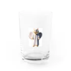 かわいい猫たちのかわいい天使の子猫と悪魔の子猫 Water Glass :front