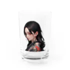 LONGSTONEの赤いピアスの着物美人 Water Glass :front