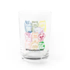 にゃんまるけのカラフルまるけ Water Glass :front