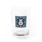 可愛い動物マトリョーシカのクマのマトリョーシカ（紺色） Water Glass :front