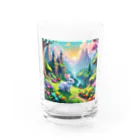 キラキラとどうぶつの魔法の国の白ウサギ Water Glass :front