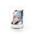 hazukimikanのあおにゃん Water Glass :front