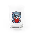 きぐるみあにまるず！のハート抱っこ着ぐるみネコ Water Glass :front