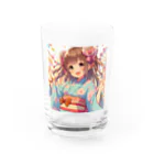 yukatagirlsの元気いっぱいの浴衣姿の女子高生 Water Glass :front