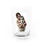 やまけんのかわいさ満点！子犬のハスキー！ Water Glass :front