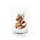 ドラゴンとわたしのドラゴンとビスケット Water Glass :front