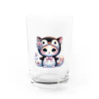 Snow-peaceのペンギンコスチュームのキュートな子猫 Water Glass :front