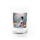 raimu-の着物女性と桜 Water Glass :front