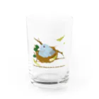 スタジオ靴跡のカッコウと親鳥 Water Glass :front