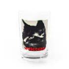 kk-welcomeの黒猫登場Ⅰ Water Glass :front