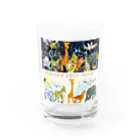 Kazusanの動物たちの行進「Marche pour la vie」バージョン Water Glass :front