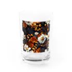 オンラインショップイエローリーフの綺麗な白と黄色い花 Water Glass :front