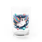 キャットパラダイス☆彡のユニ猫　宇宙空間 Water Glass :front