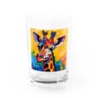 AQUAMETAVERSEのポップでおしゃれなキリン Water Glass :front