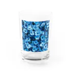 オンラインショップイエローリーフの水色小さな花 Water Glass :front