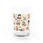 lanboの猫ちゃん大家族 Water Glass :front