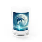 taurusteruの可愛いイルカのキレイな月の下のアイテム Water Glass :front