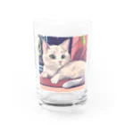 ゆったりのふわふわ猫ちゃんキーホルダー Water Glass :front