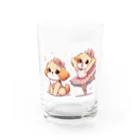 oz-chanのバレリーナのように踊る犬_アニメ風2 Water Glass :front