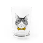 はねまる ショップのCharlie the  Cat(黄リボン) Water Glass :front