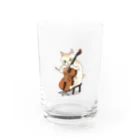 Ａｔｅｌｉｅｒ　Ｈｅｕｒｅｕｘのチェロを弾く猫 Water Glass :front