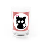 angryhipのさくら黒ねこ Water Glass :front