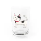 gattyoデザインのくすっと笑える雑貨たちの「くろぶちにゃん – おすまし猫の横顔」 Water Glass :front