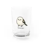 もふもふエナガ堂のもふもふシマエナガTシャツ｜癒し系どうぶつデザイン Water Glass :front