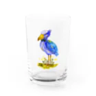 眠森舎のハシビロコウ先生 Water Glass :front