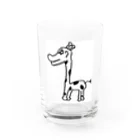 謎のガリショップのキリンみたいなやつ Water Glass :front