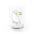 サトウユキエのハッピーインコ・セキセイアルビノ Water Glass :front