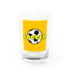 happy_25chanのサッカーボール柄Tシャツ（黄色/白） グラス前面
