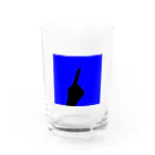 QB🦖のワンハンド・ブルー Water Glass :front