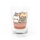 DECORのネコがいっぱい/カゴver. Water Glass :front