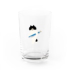SUIMINグッズのお店の盗んだサンマと歩き出すねこ Water Glass :front